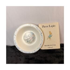 VINTAGE PETER RABBIT AND FRIENDS  BOWL AND FRENCH ADDITION BOOK